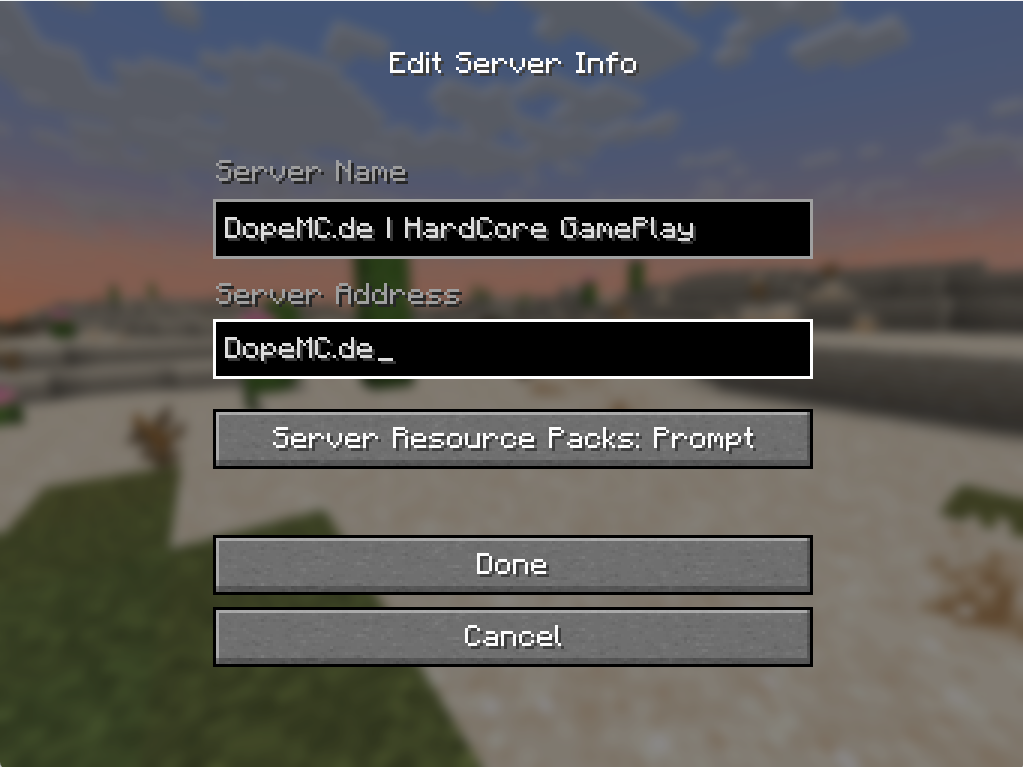 Server zur Liste hinzufügen